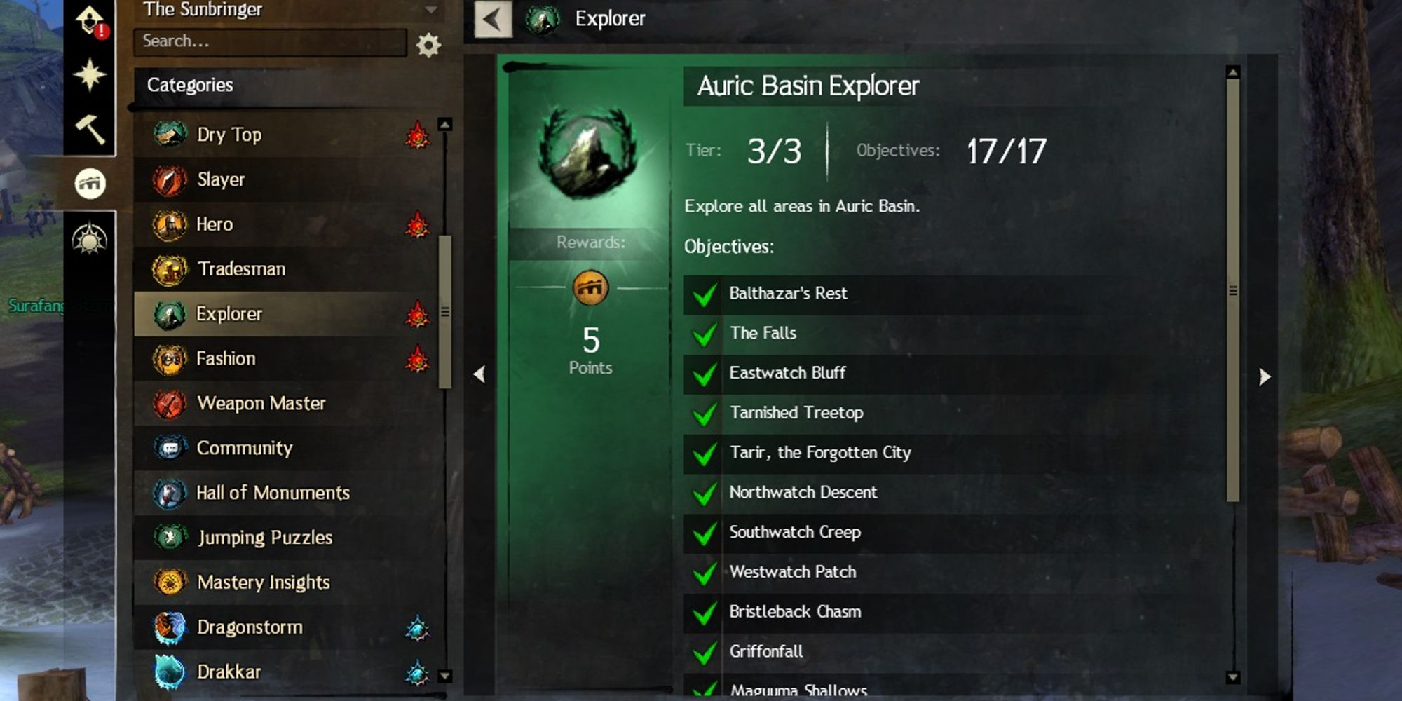 achievement for exploring all of auric basin
