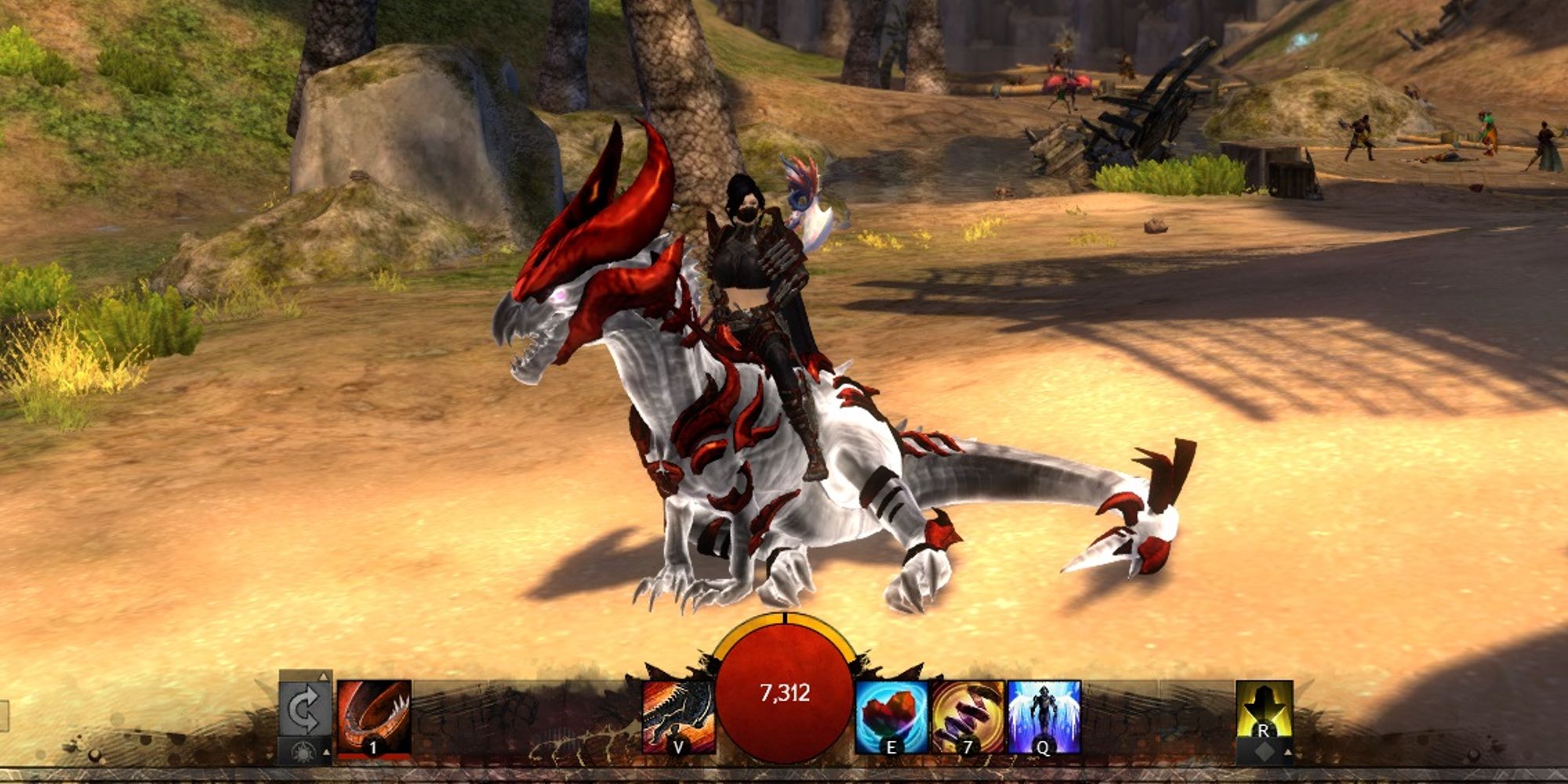 player on raptor that is sitting on ground
