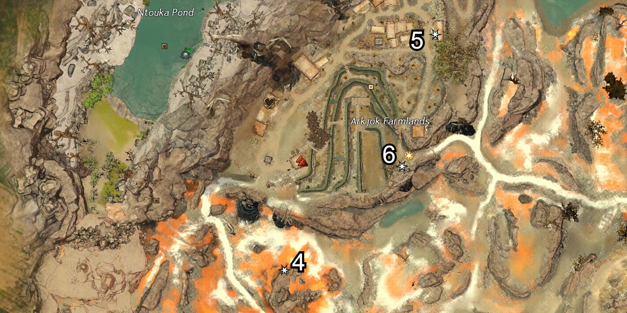 location of beetle juice bottles 4, 5, and 6 on map