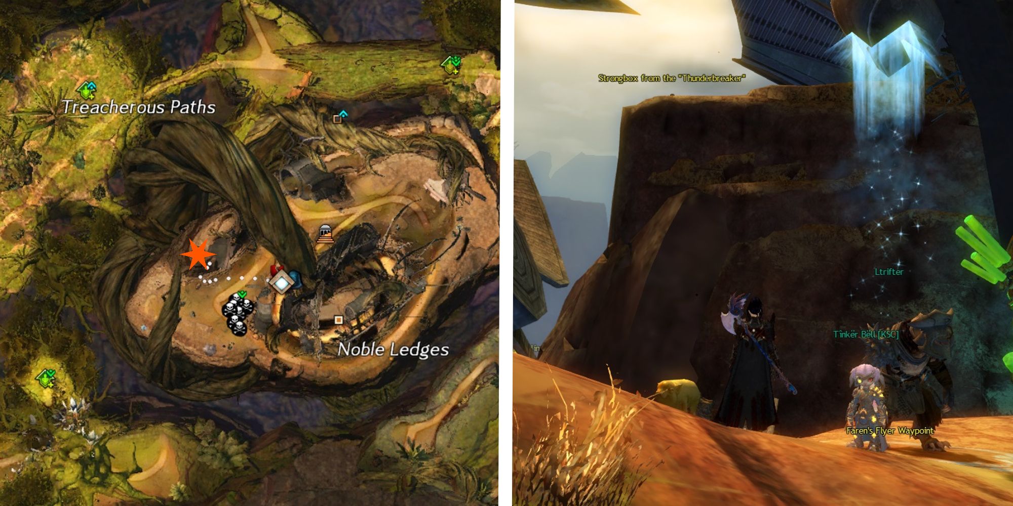 thunderberaker strongbox location on map, next to image of box from waypoint