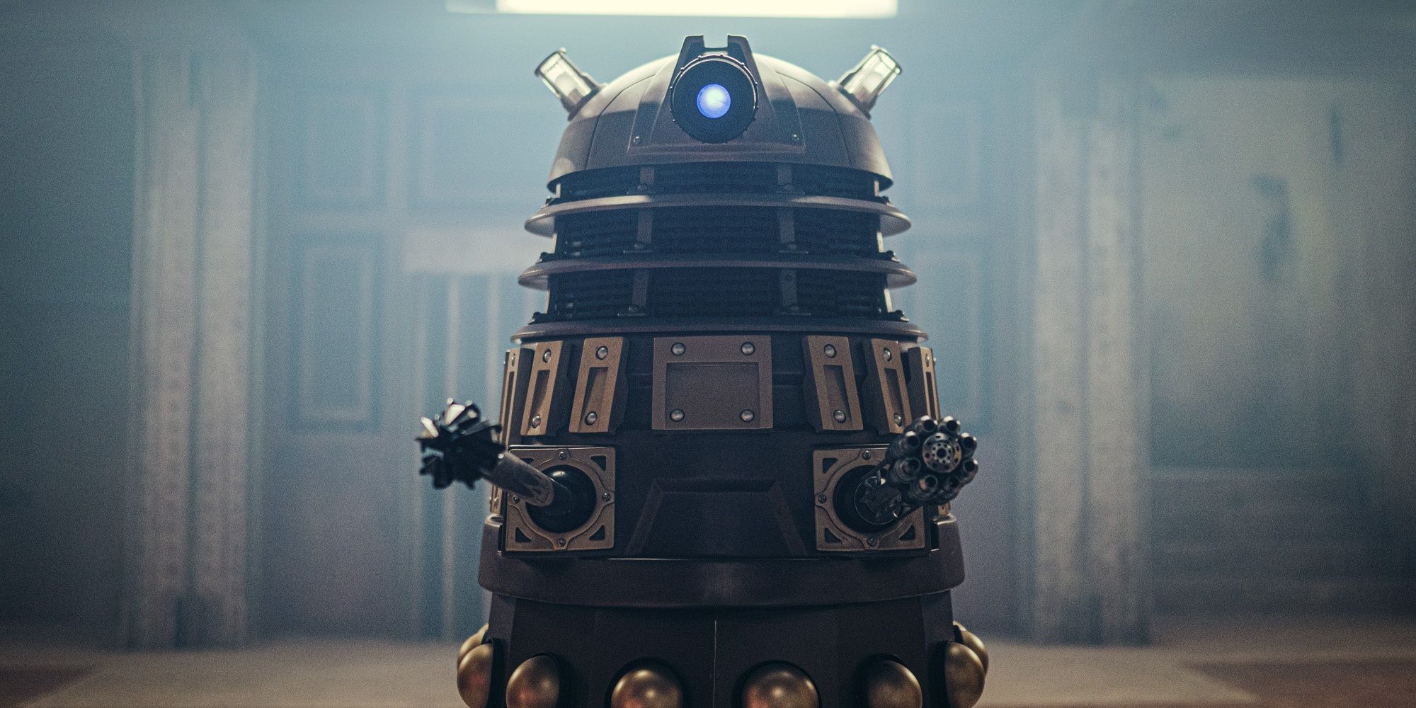 A close-up of a scary Dalek in Doctor Who.