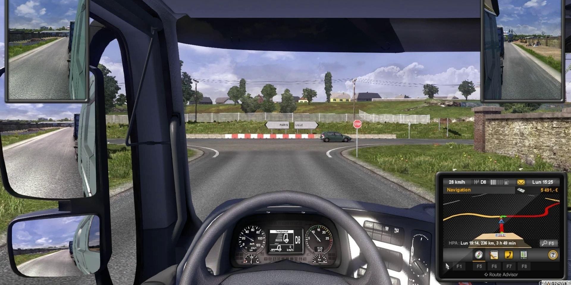Gameplay of a drive in Euro Truck Simulator 2