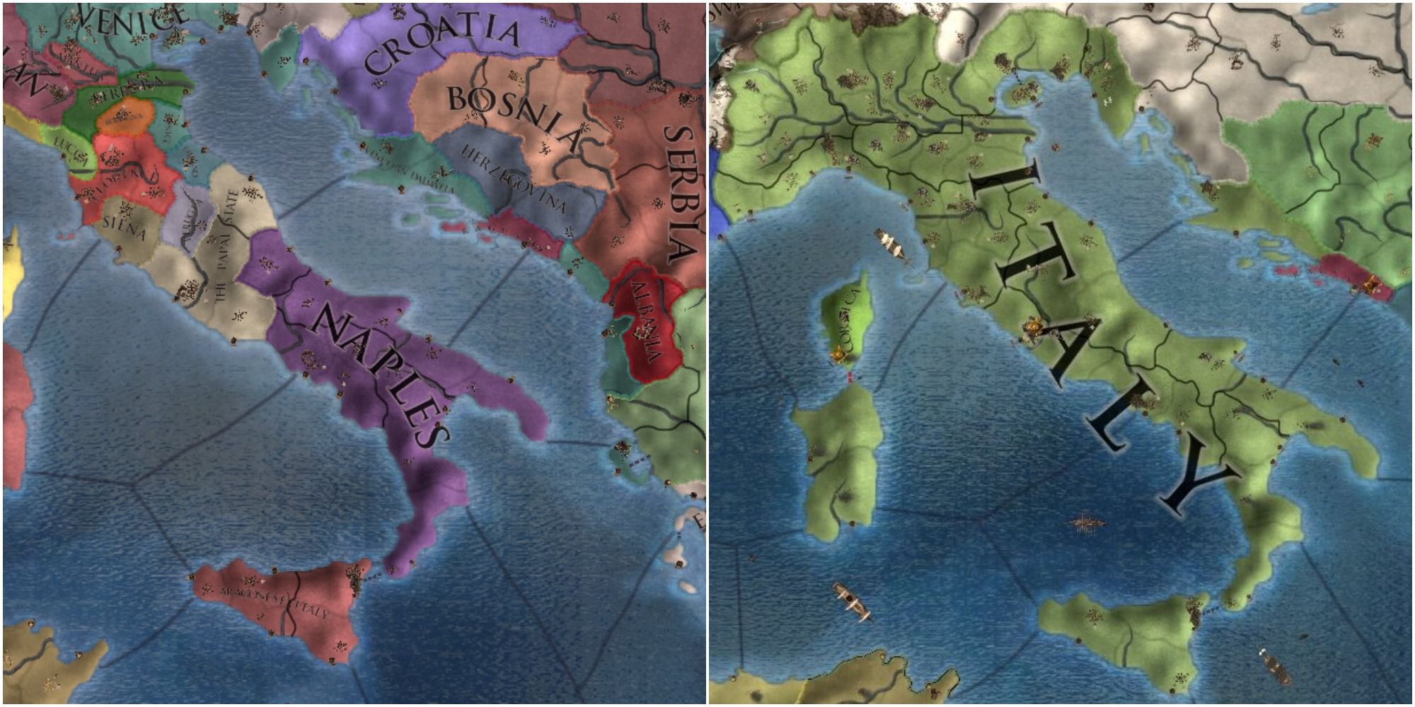 EU4 Naples Italy Map