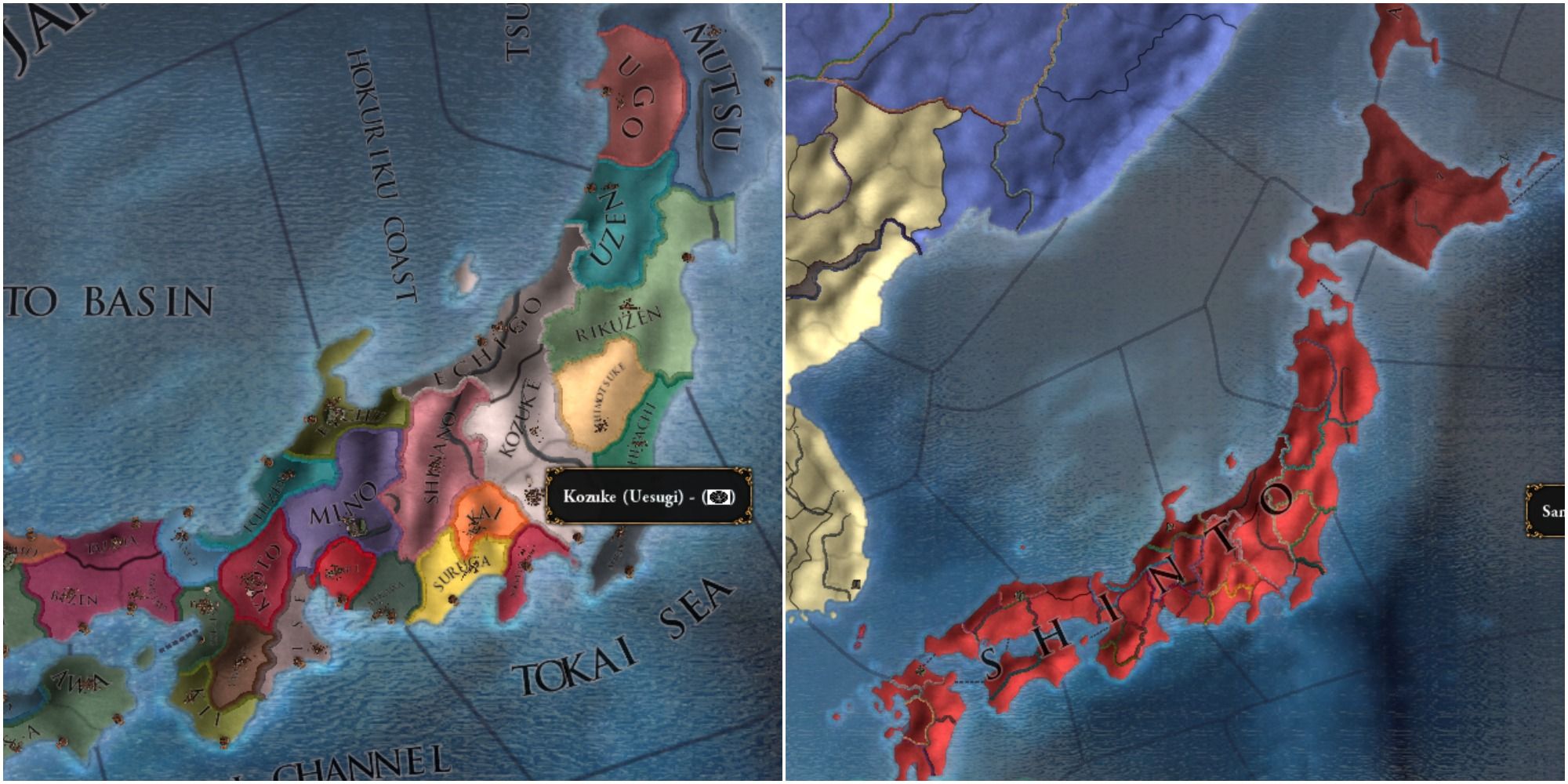 EU4 Uesugi Japan Map
