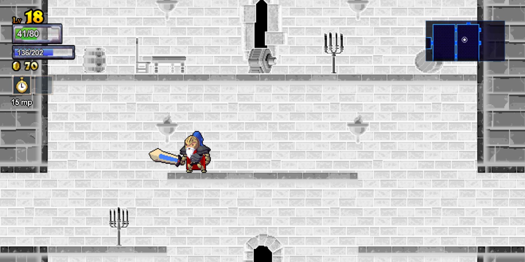 knight heir using his slow time special ability in rogue legacy