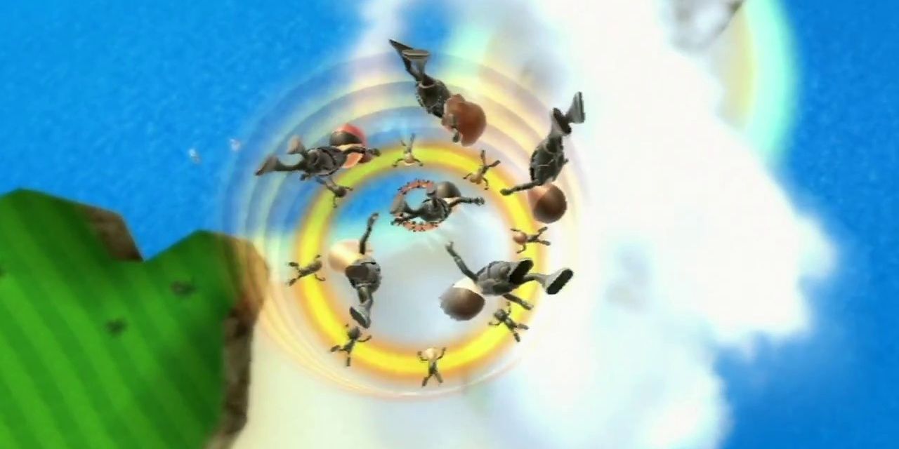 Group skydiving gameplay in Wii Sports Resort