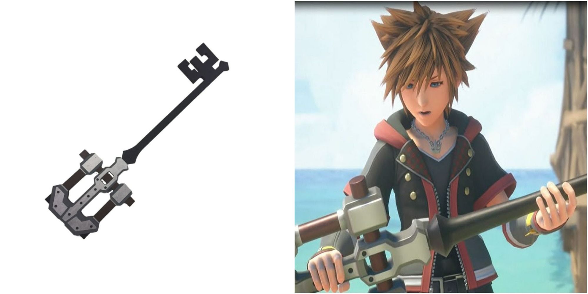 The Master's Defender Keyblade and Sora in Kingdom Hearts III