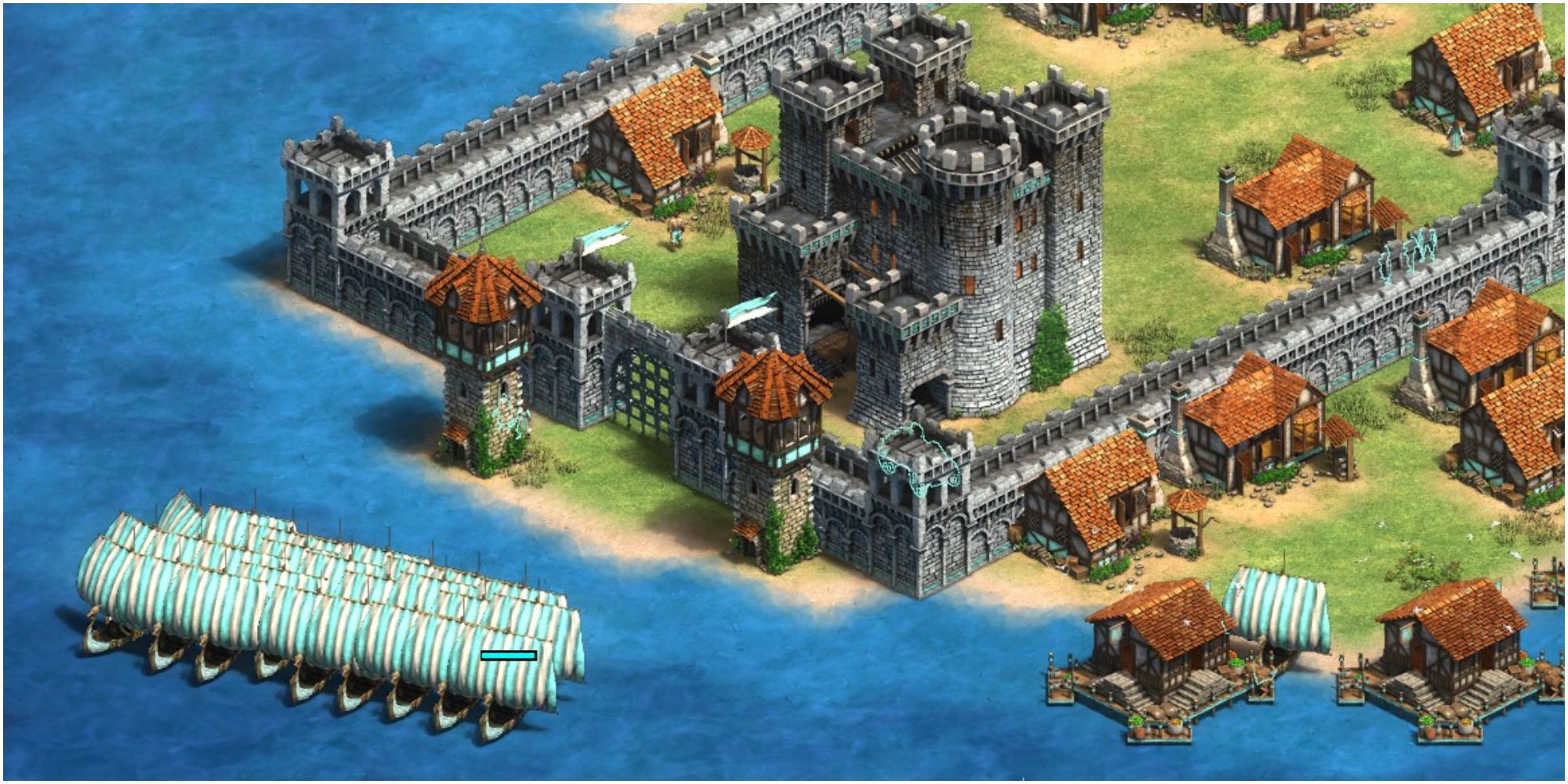 Age of Empires 2 Definitive Edition Viking Longships and Castle