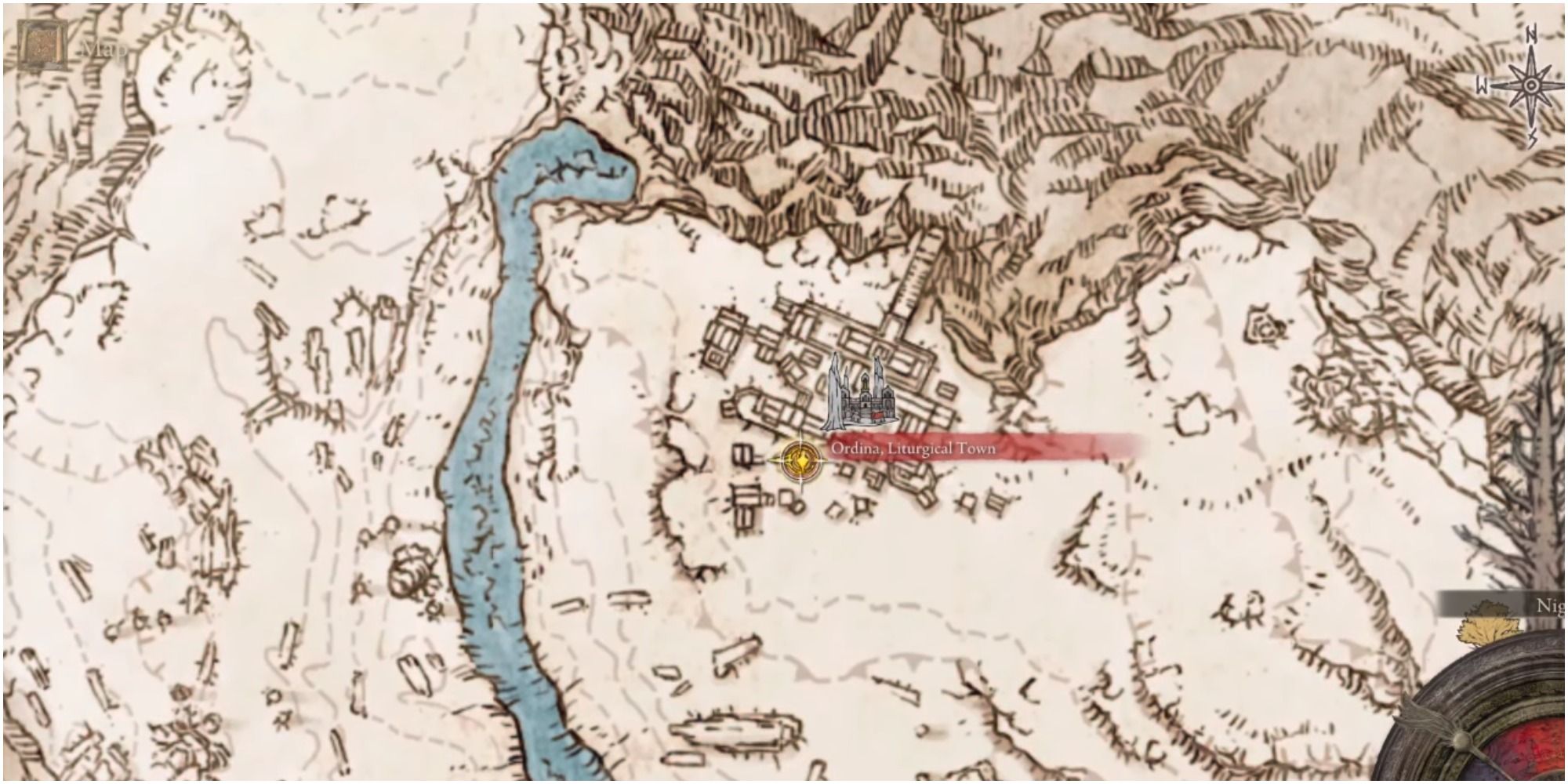 The map showing the location of Consecrated Snowfield.