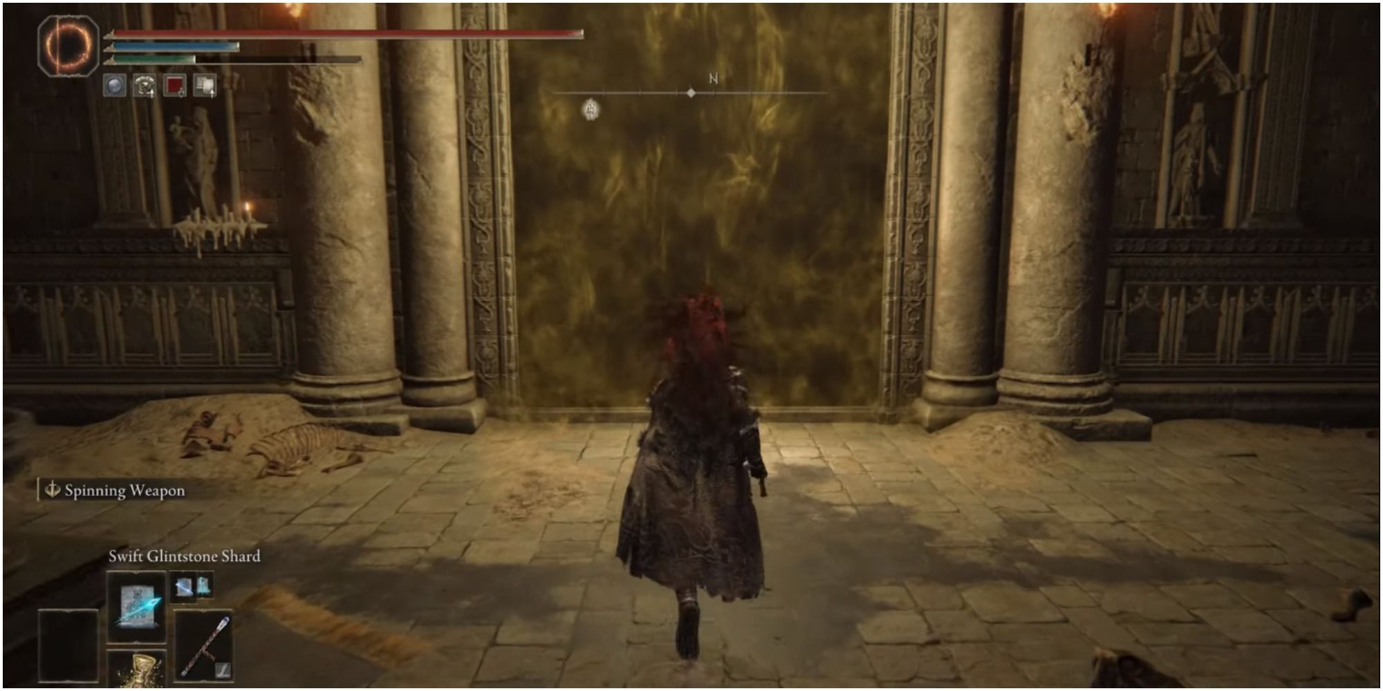 The player approaching Godskin  Duo's boss gate.