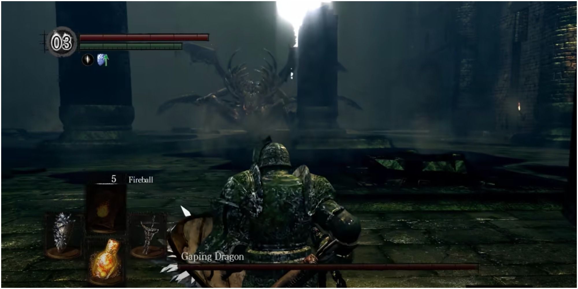 Dark Souls Gaping Dragon boss fight