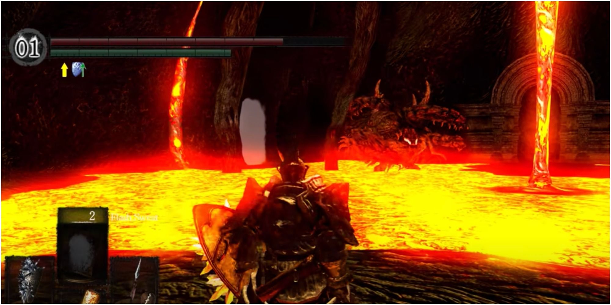 Dark Souls Centipede Demon boss fight