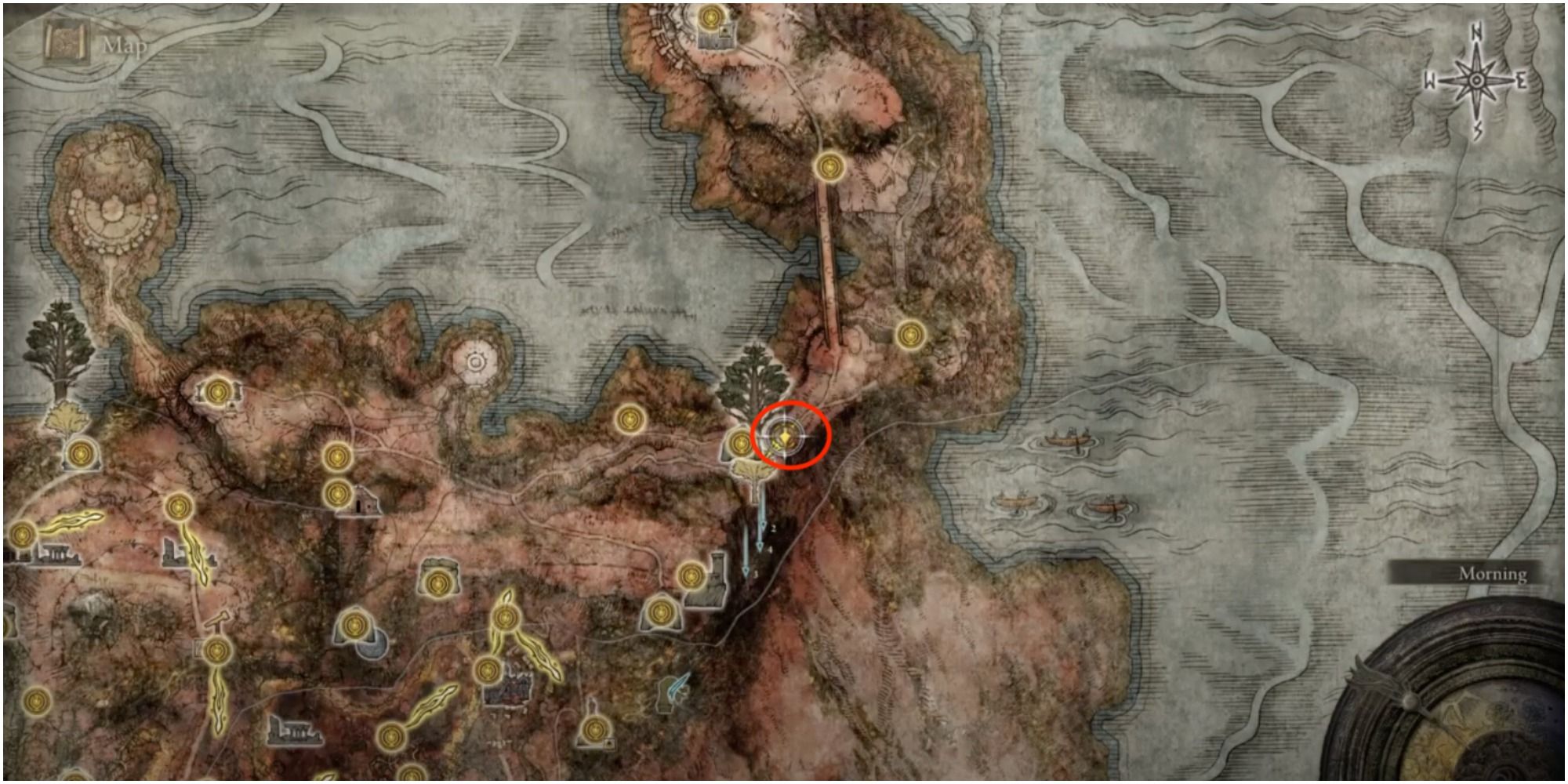 Elden Ring Caelid's Putrid Avatar on the map