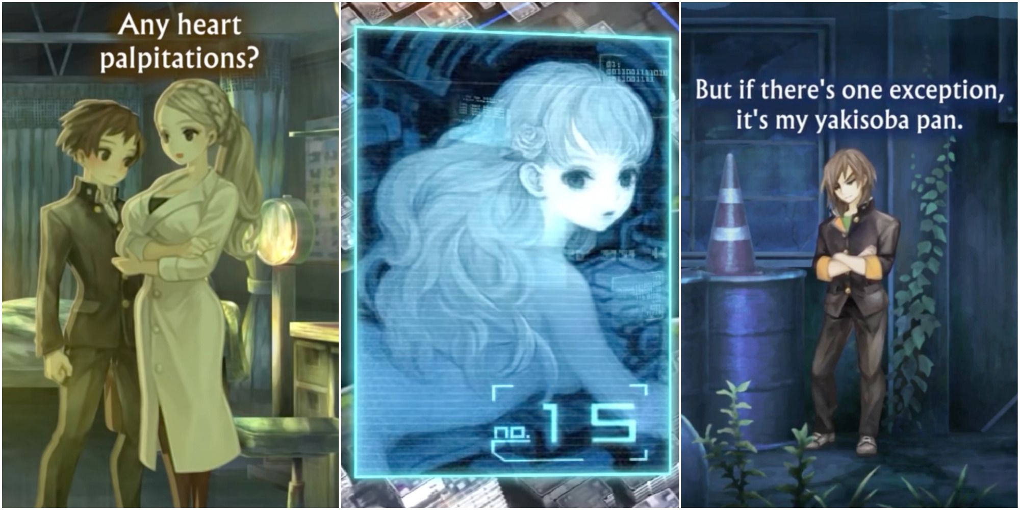 A collage of screenshots from 13 Sentinels: Aegis Rim