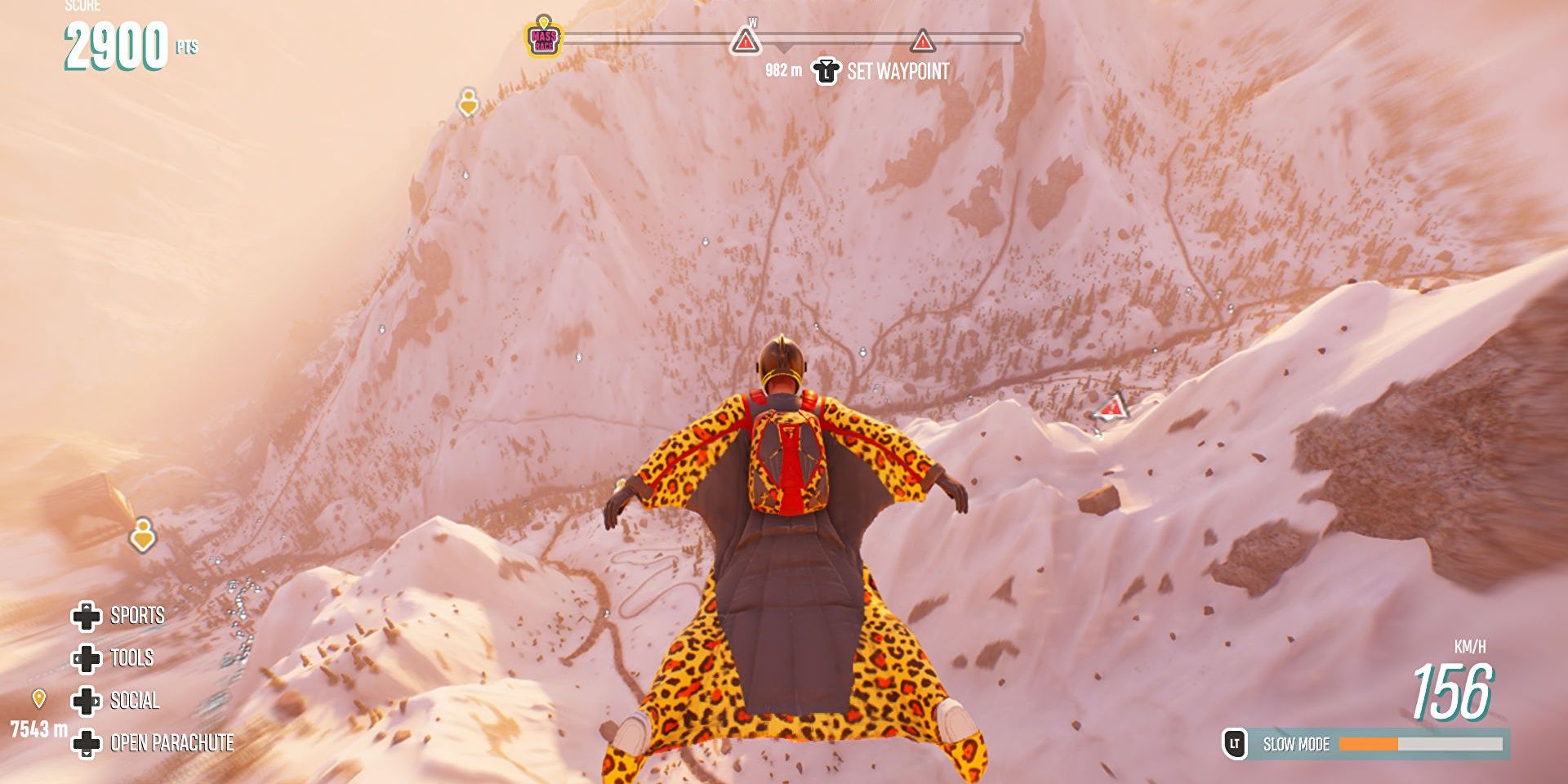 Freefall wingsuit gameplay in Riders Republic