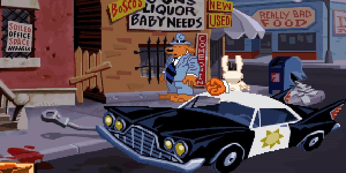 A screenshot showing a scene from Sam & Max Hit The Road
