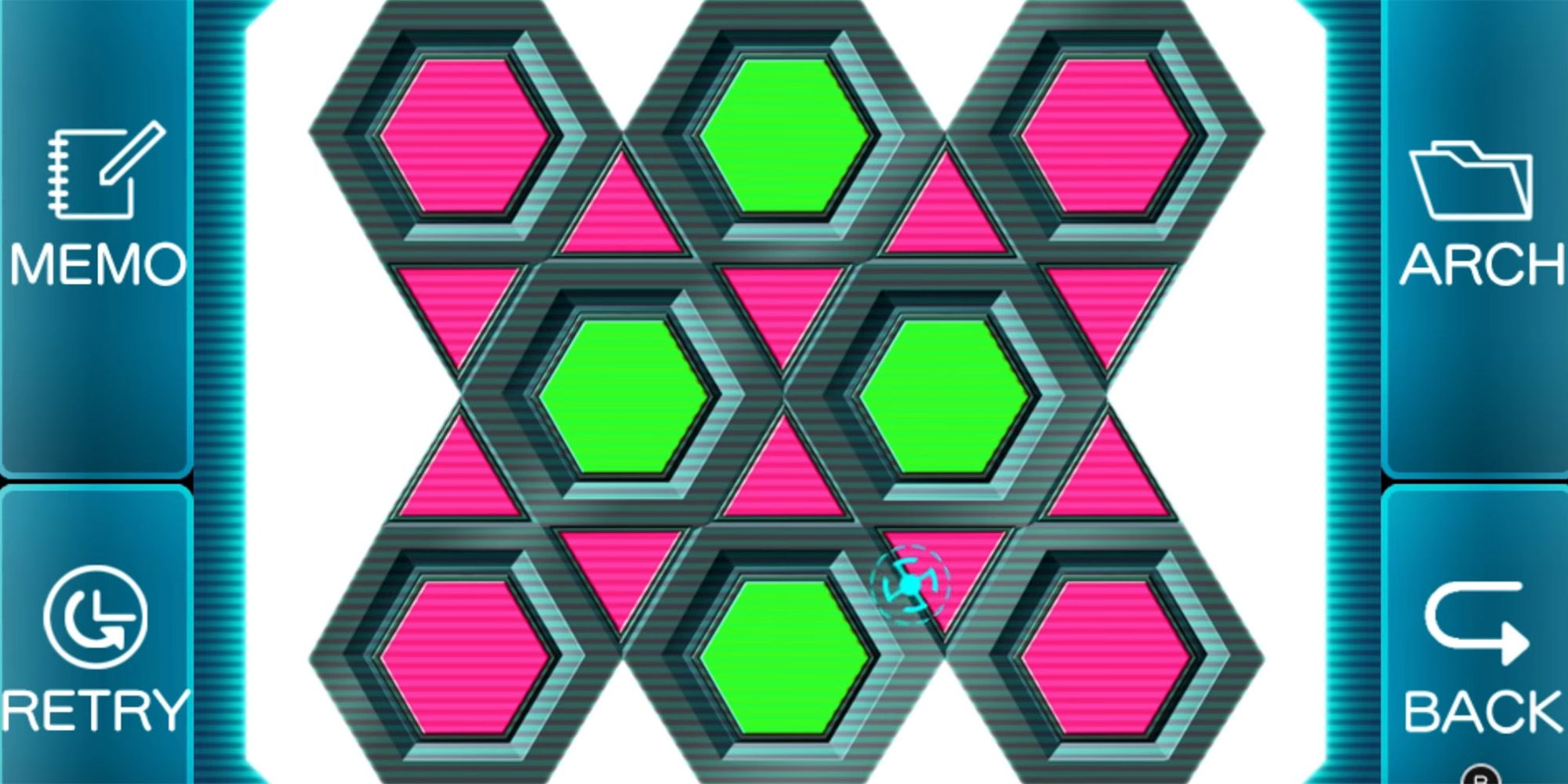security room green and pink hex mini-game