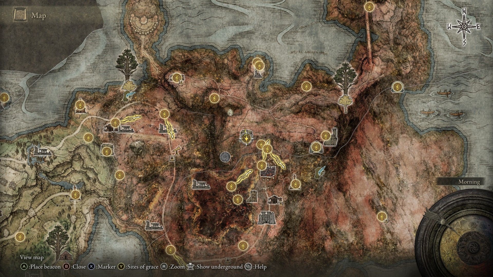 A map showing Where to find Sellia Crystal Tunnel in Elden Ring
