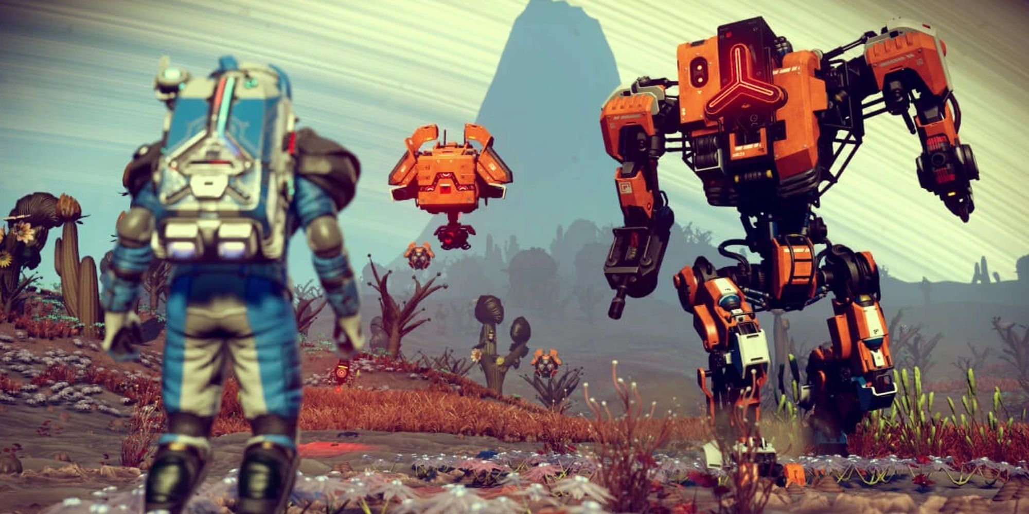 No Man's Sky: Sentinel Mech Turning Aggressive As It Finds A Target