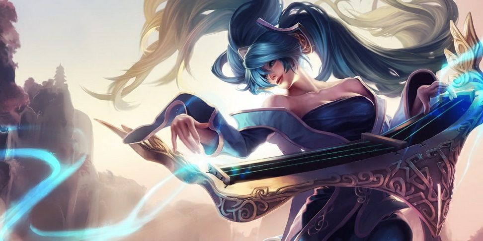 Sona with her instrument in League of Legends
