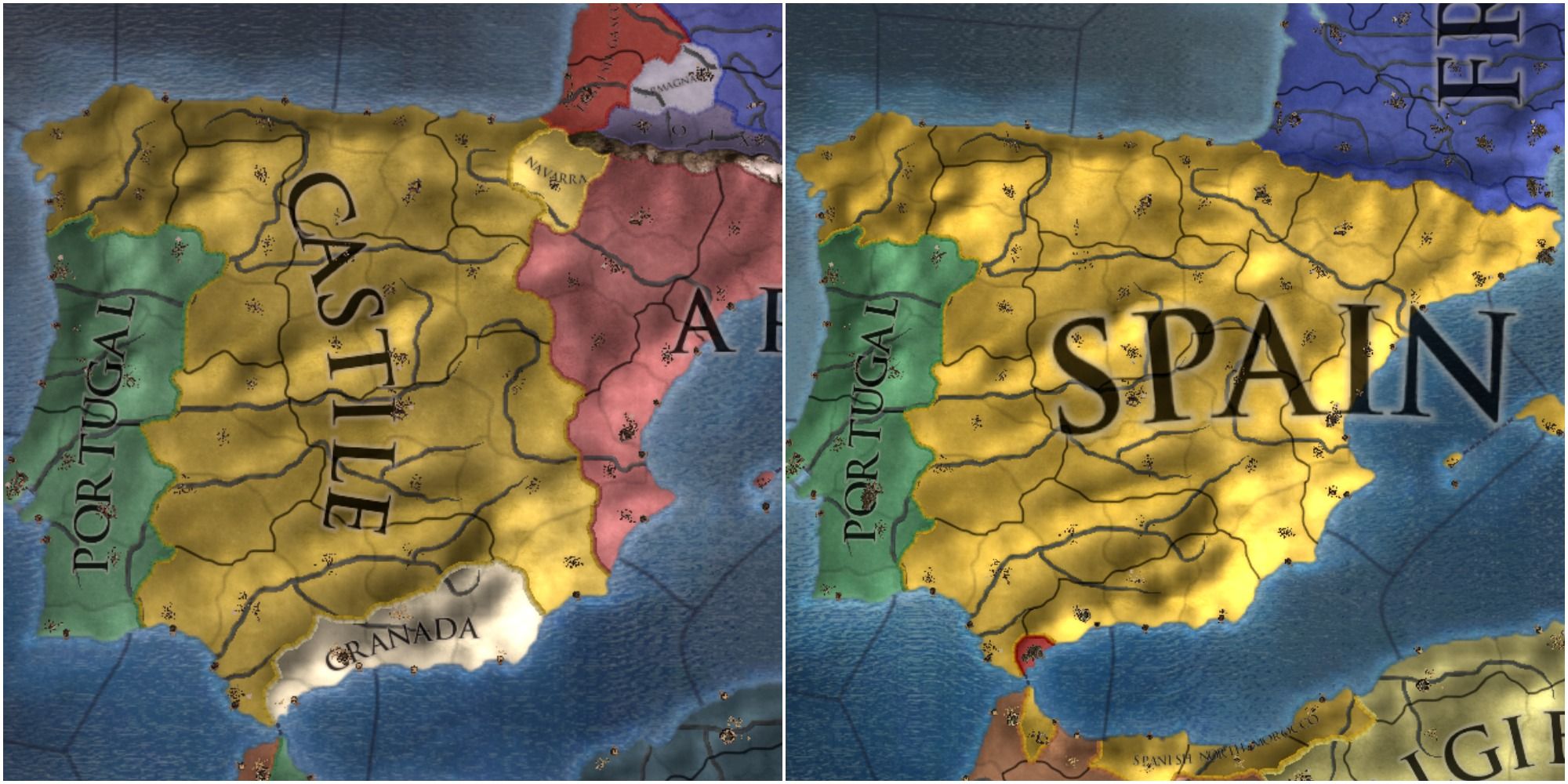 EU4 Castile Spain Map