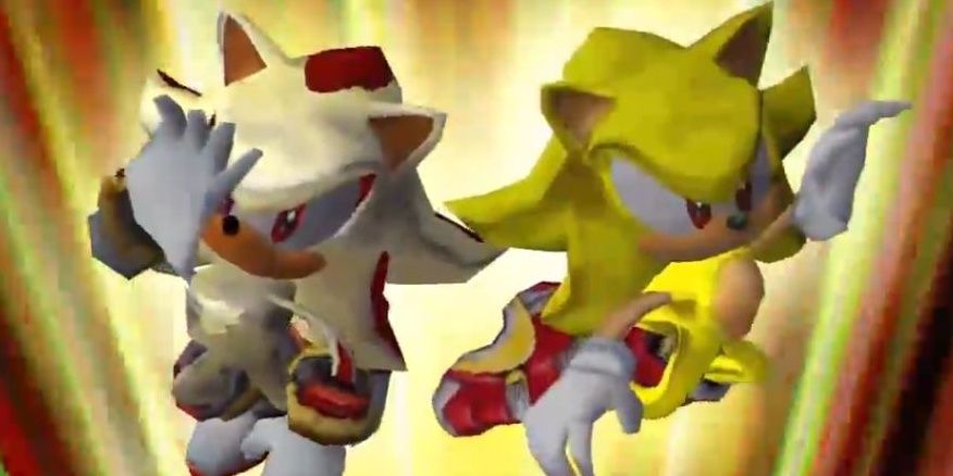 Sonic and Shadow transforming in Sonic Adventure 2