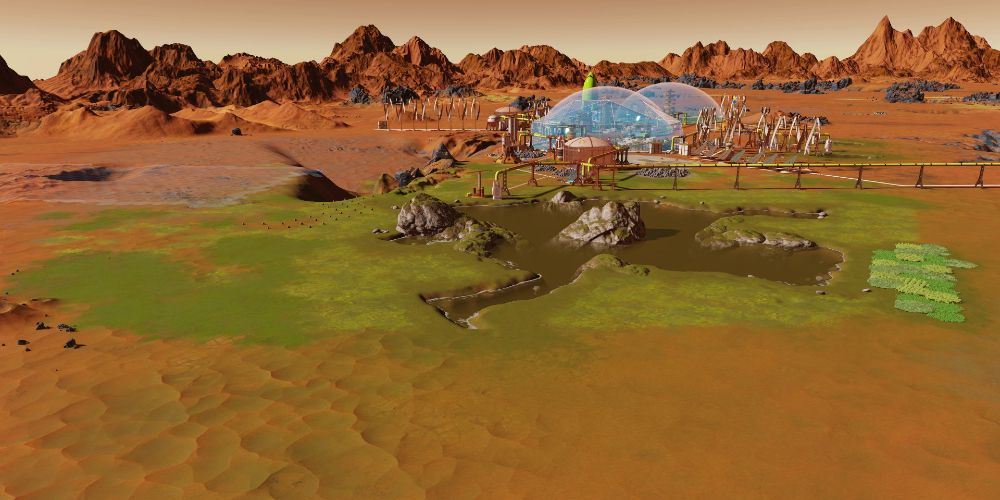 surviving mars lake with domes
