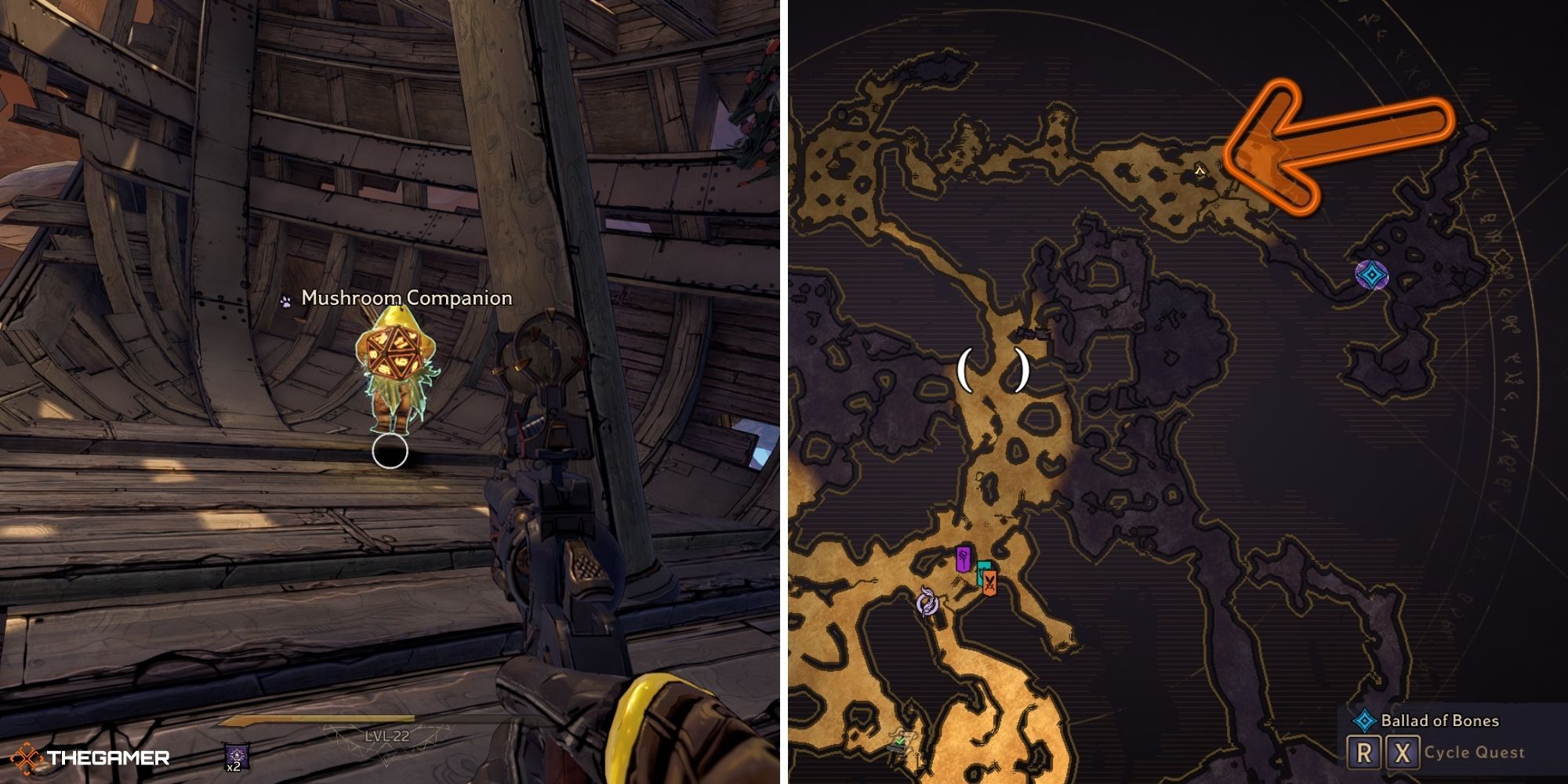 tiny tina's wonderlands - Wargtooth Shallow - lucky die on left, map on right (11)