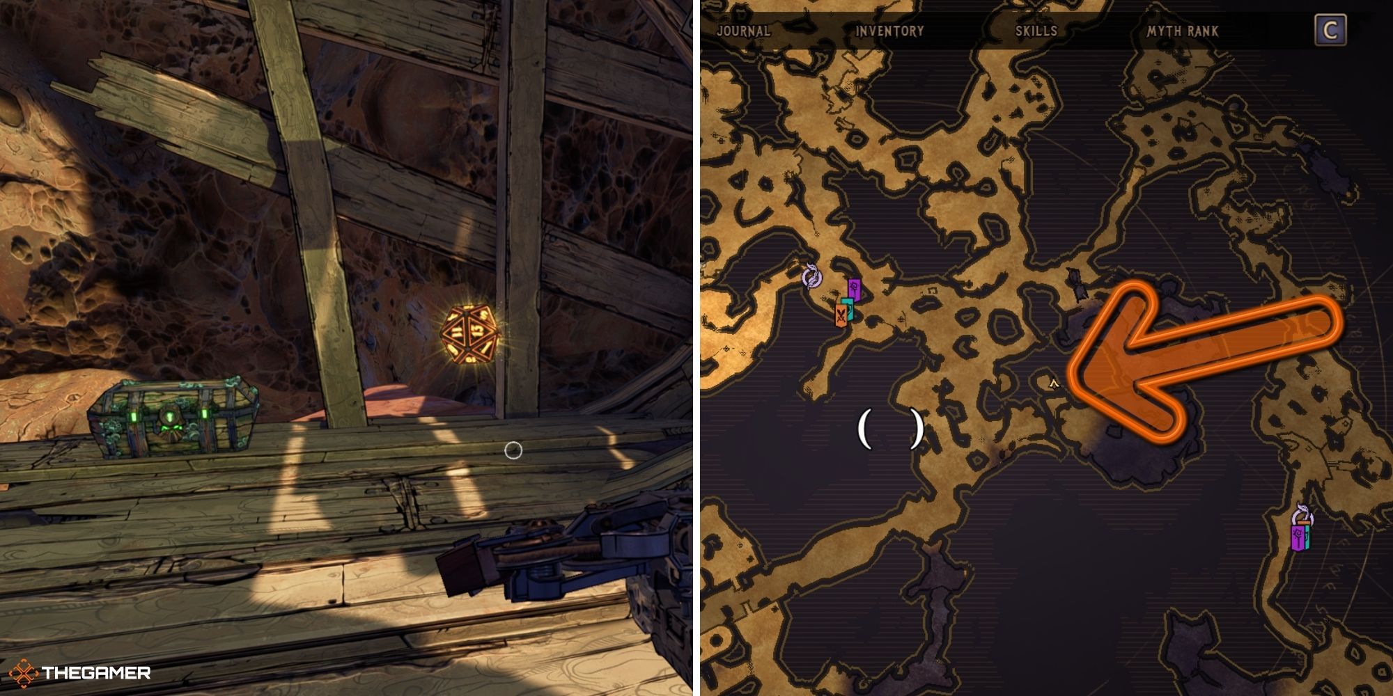 tiny tina's wonderlands - Wargtooth Shallow - lucky die on left, map on right (14)