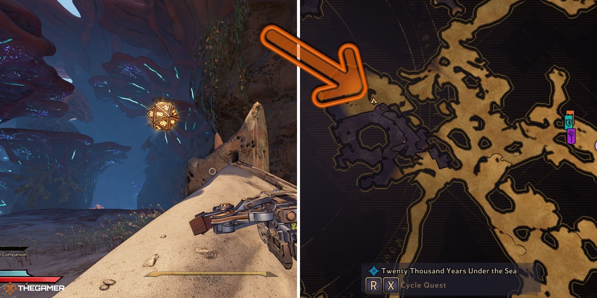 tiny tina's wonderlands - Wargtooth Shallow - lucky die on left, map on right (15)