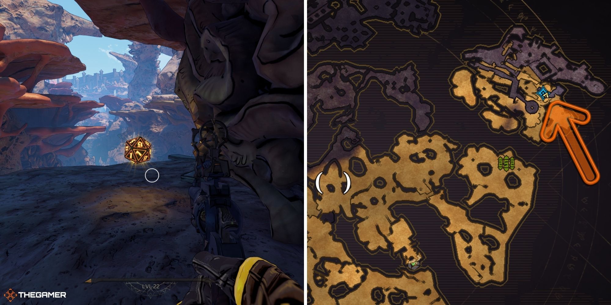 tiny tina's wonderlands - Wargtooth Shallow - lucky die on left, map on right (3)