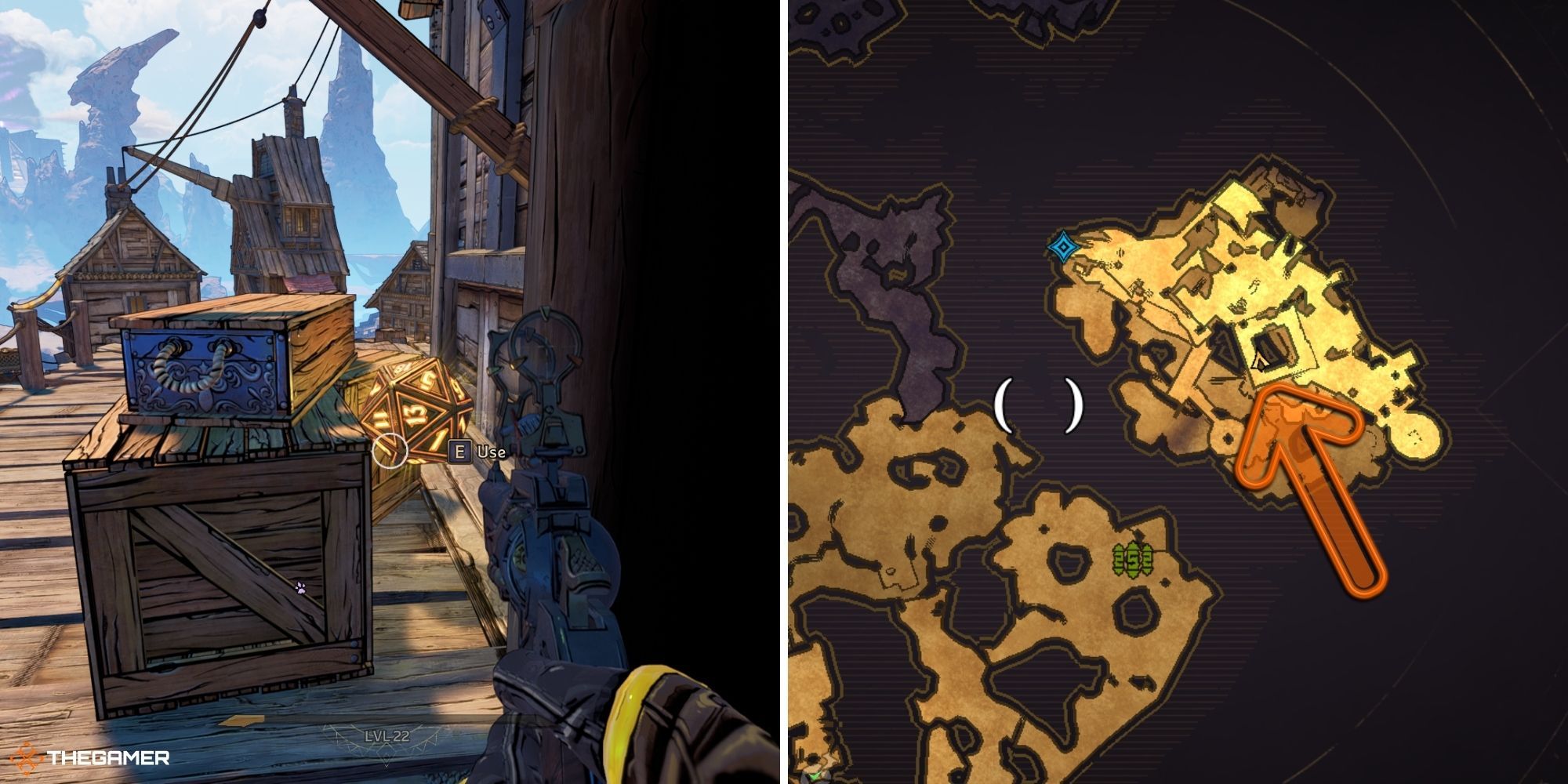 tiny tina's wonderlands - Wargtooth Shallow - lucky die on left, map on right (4)