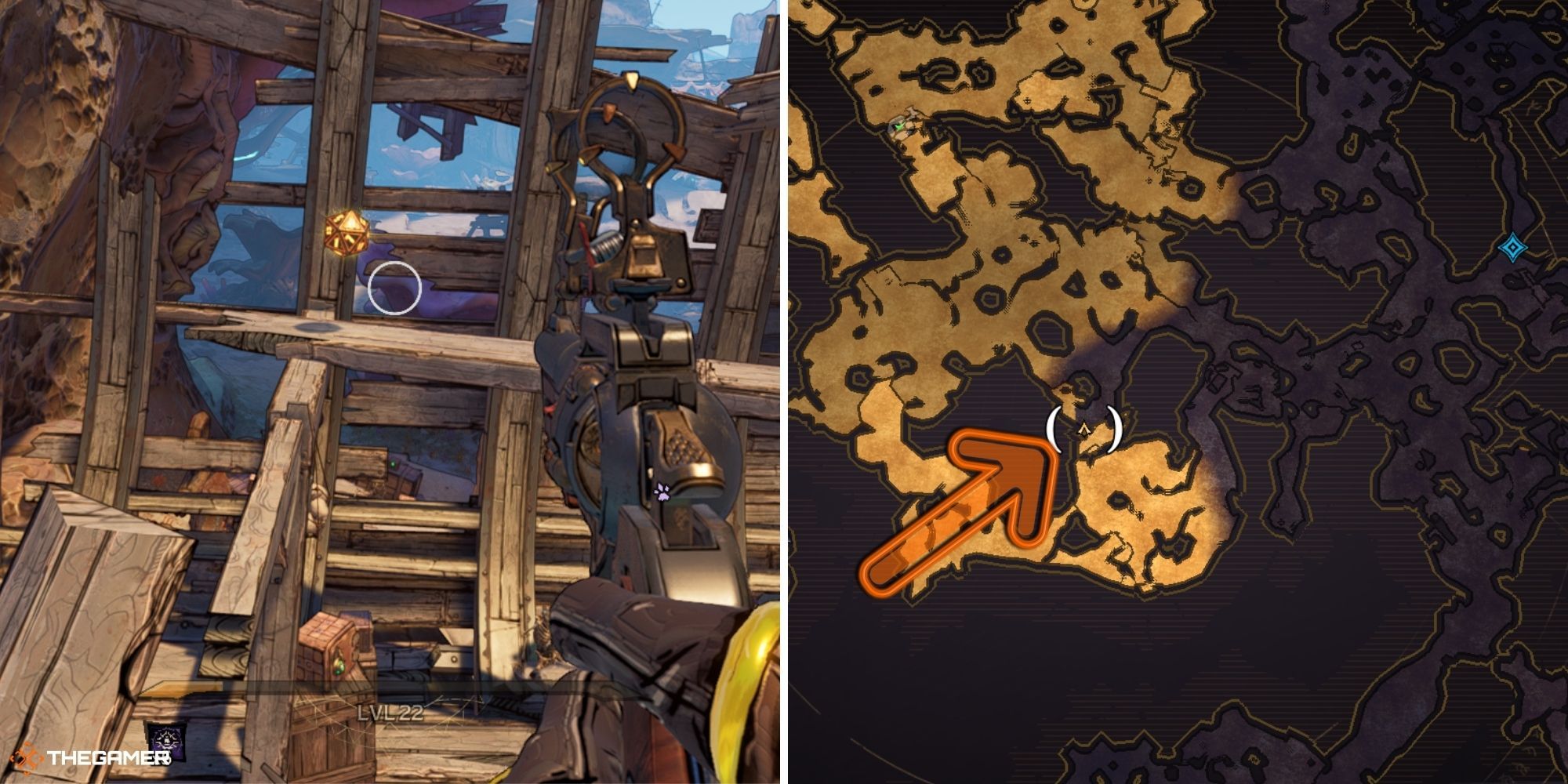 tiny tina's wonderlands - Wargtooth Shallow - lucky die on left, map on right (5)