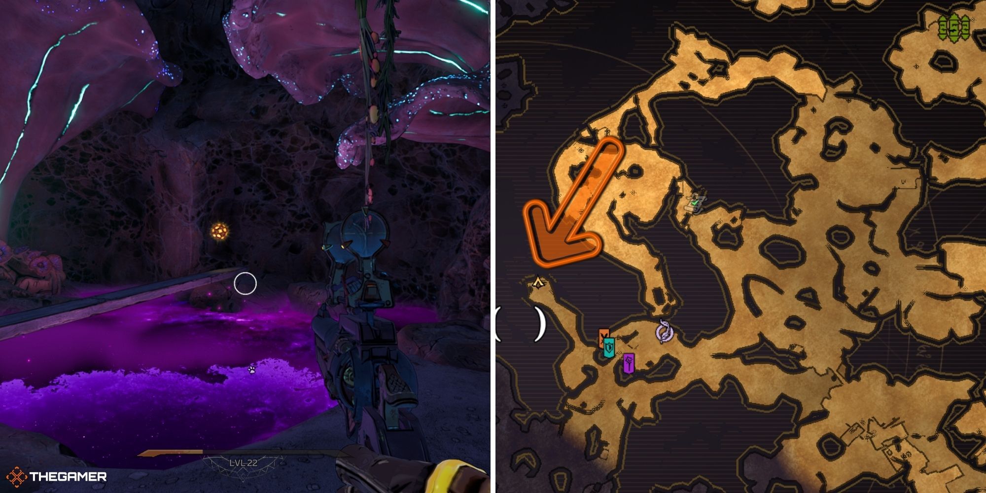 tiny tina's wonderlands - Wargtooth Shallow - lucky die on left, map on right (7)
