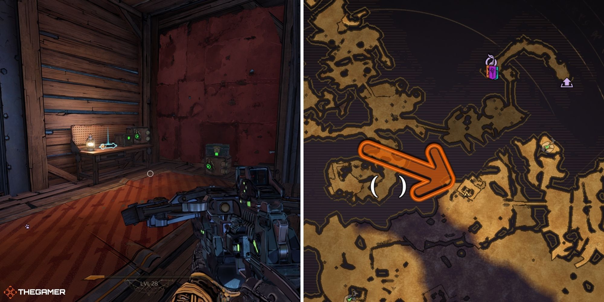 tiny tina's wonderlands - mount craw - lore scroll on left, map on right (4)
