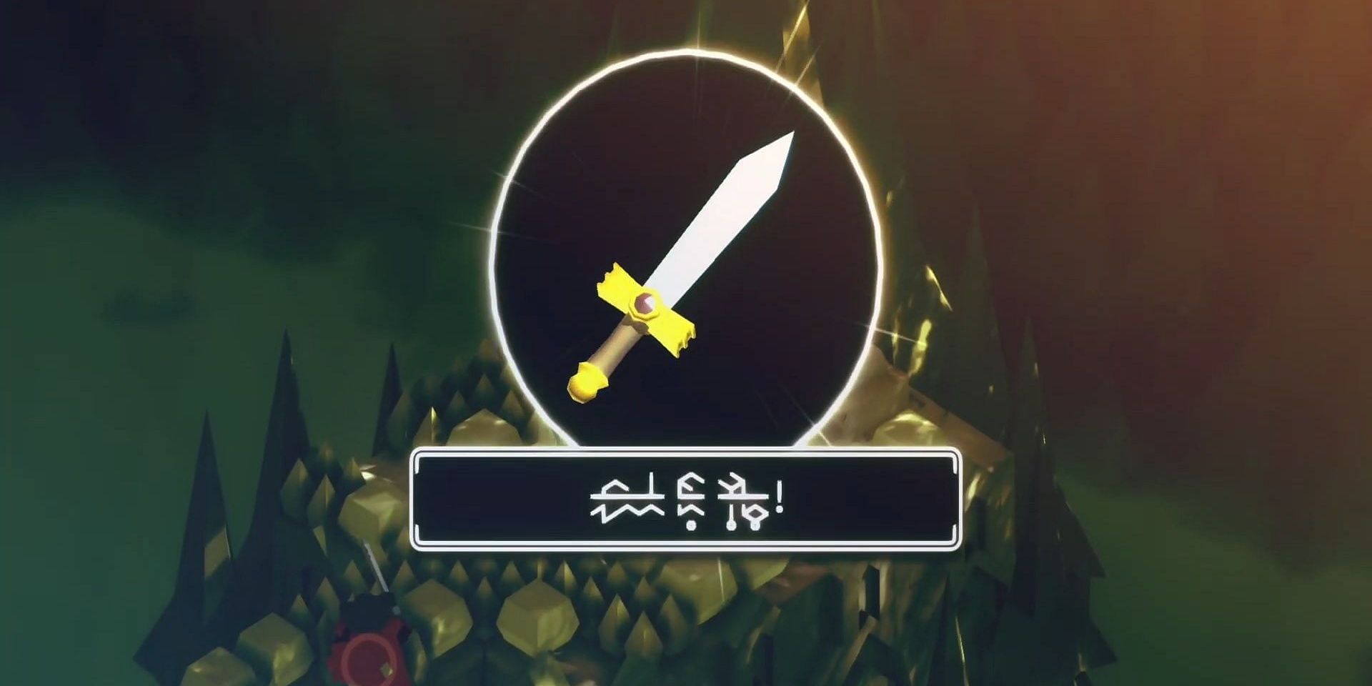 A screenshot showing a sword in Tunic