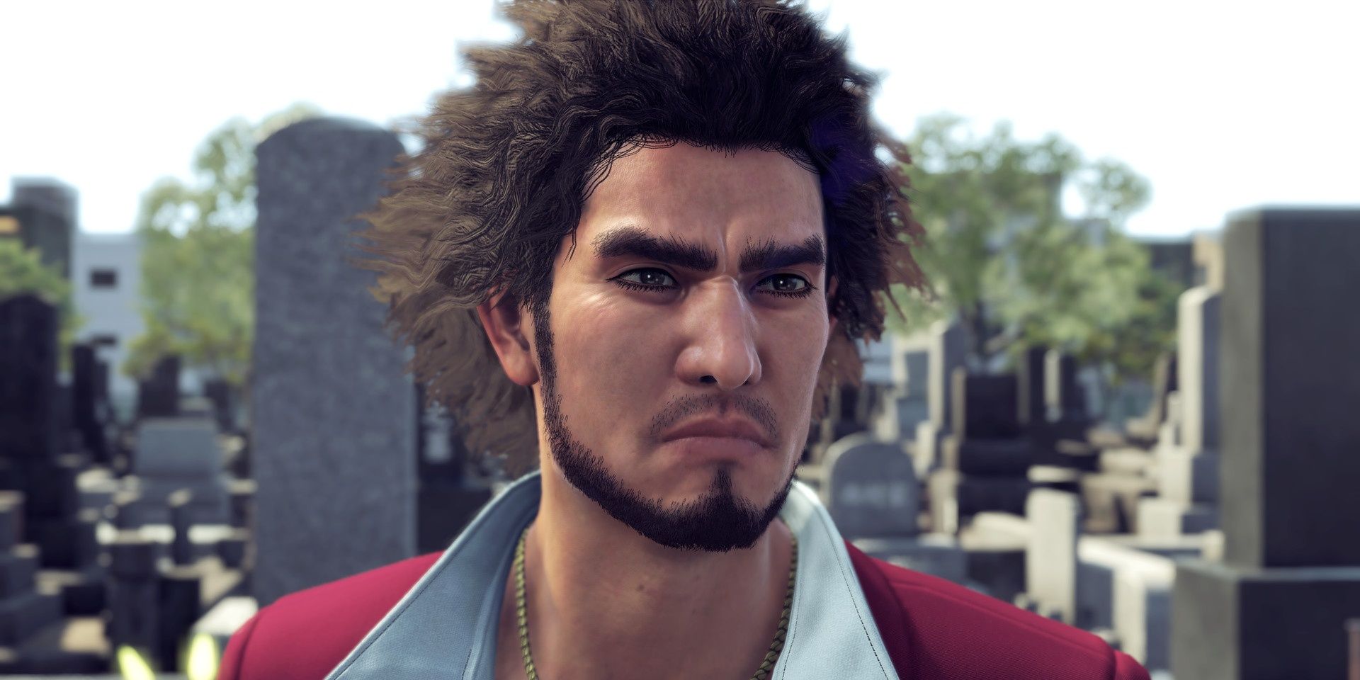 A screenshot showing a closeup of Ichiban in Yakuza: Like a Dragon