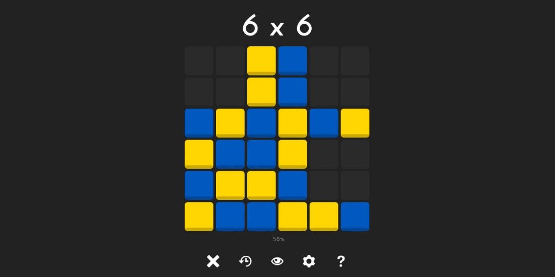 0h h1 6x6 puzzle mostly solved