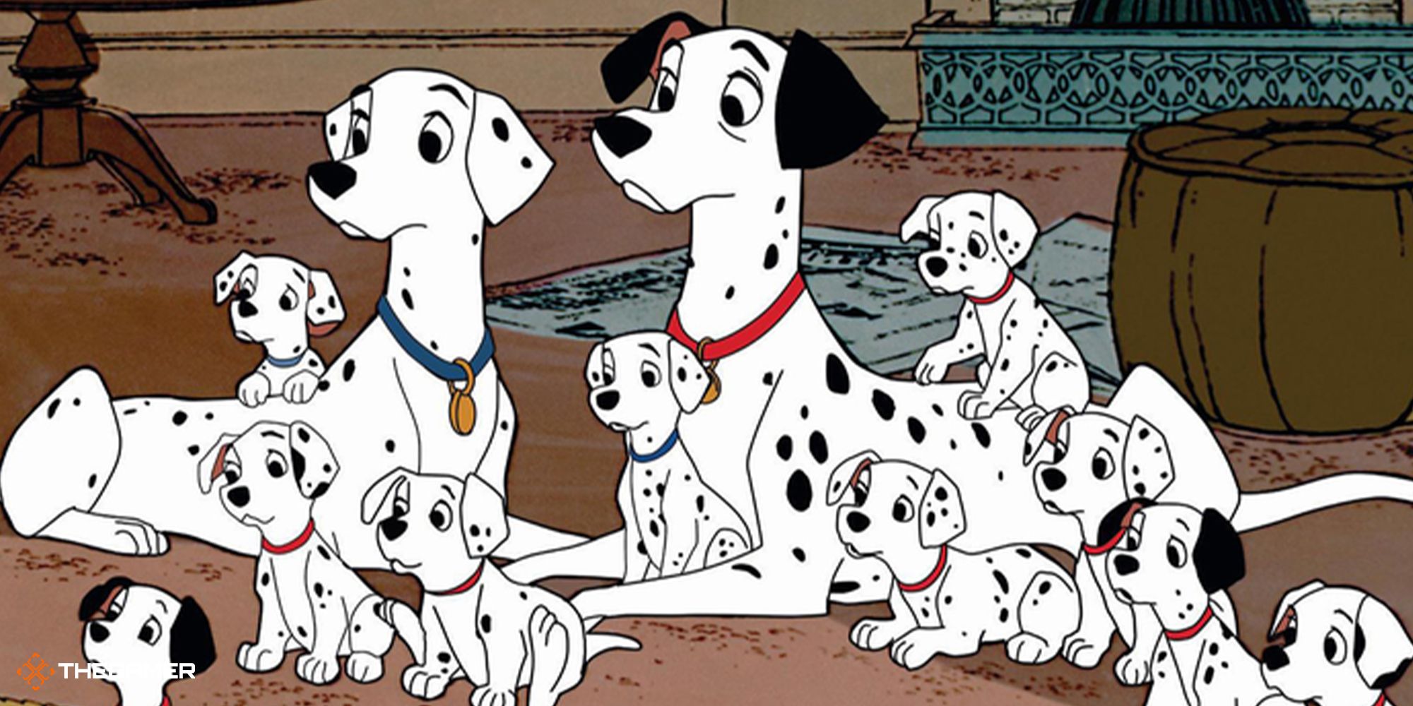 9 of the pups sat with their parents in 101 Dalmatians