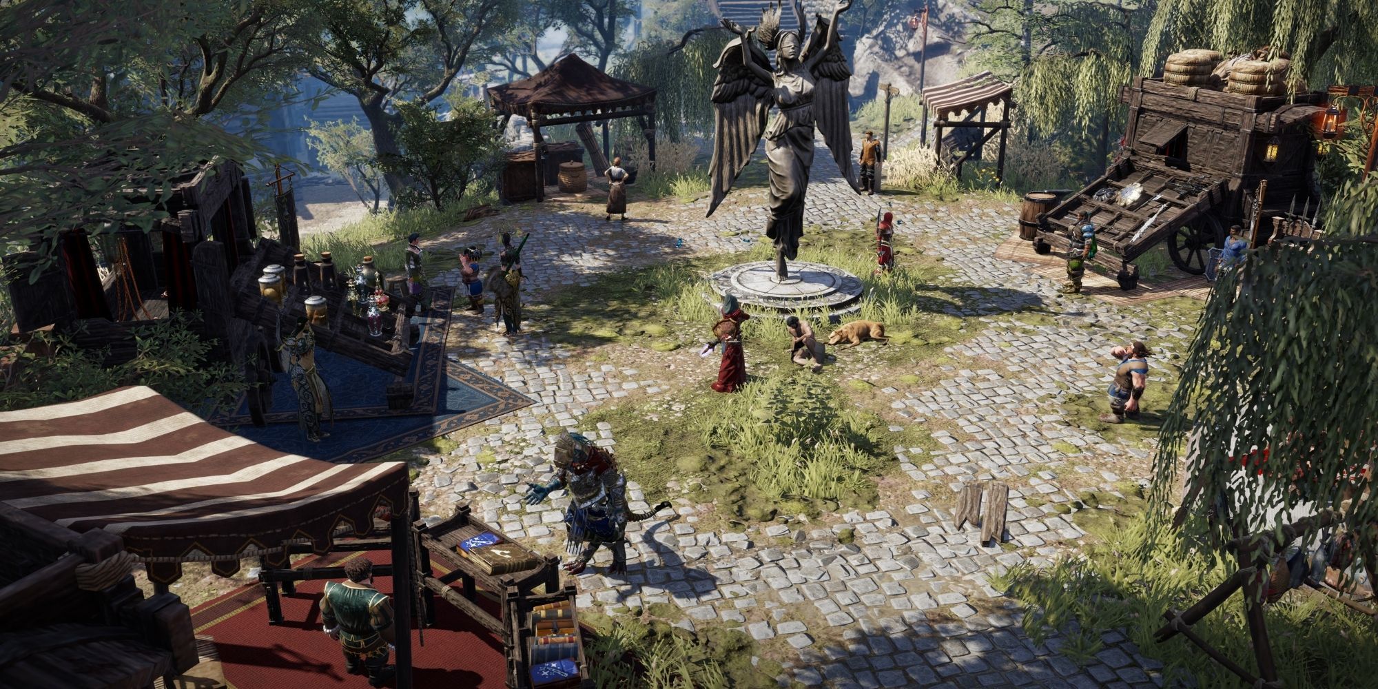 A busy town square in divinity original sin 2