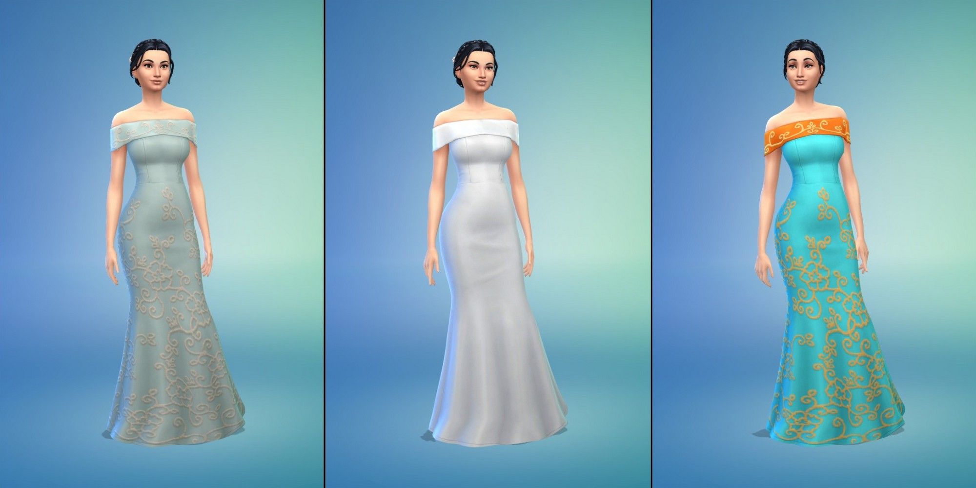 Sims 4 Wedding Dress Off The Shoulder Flare