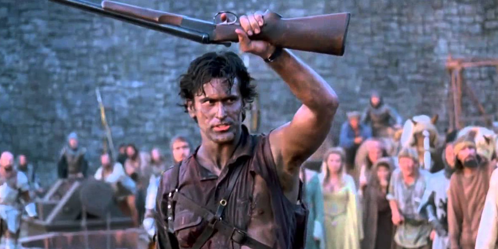 Army of Darkness Ash holding his boomstick.