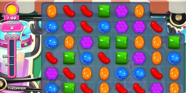 The candy board during a timed level