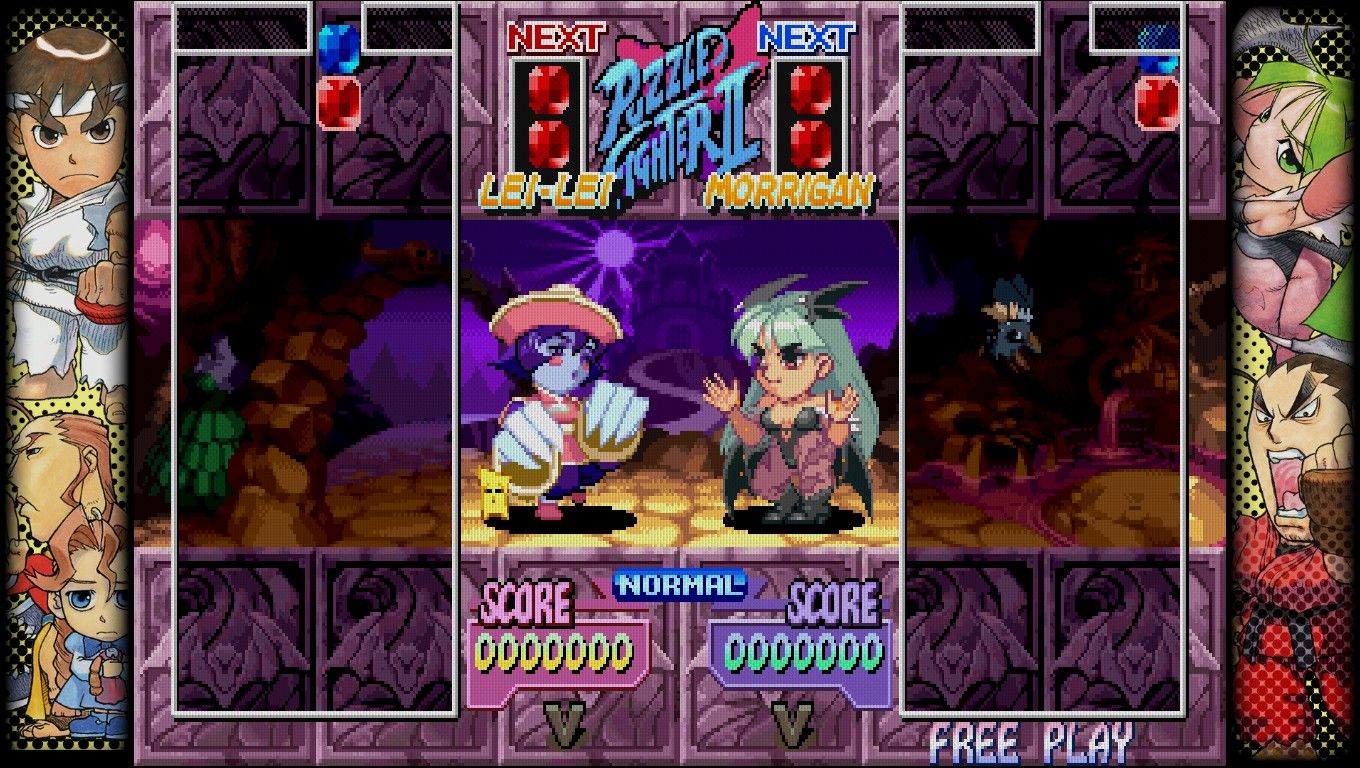 Beginning a match in Super Puzzle Fighter II Turbo.