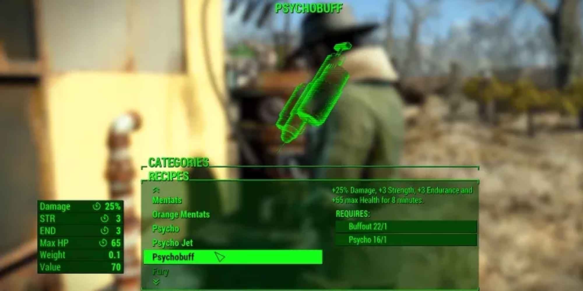 Using chems for a boost in Fallout 4