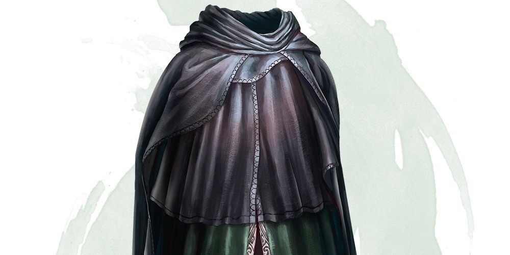 Gray cloak with folds