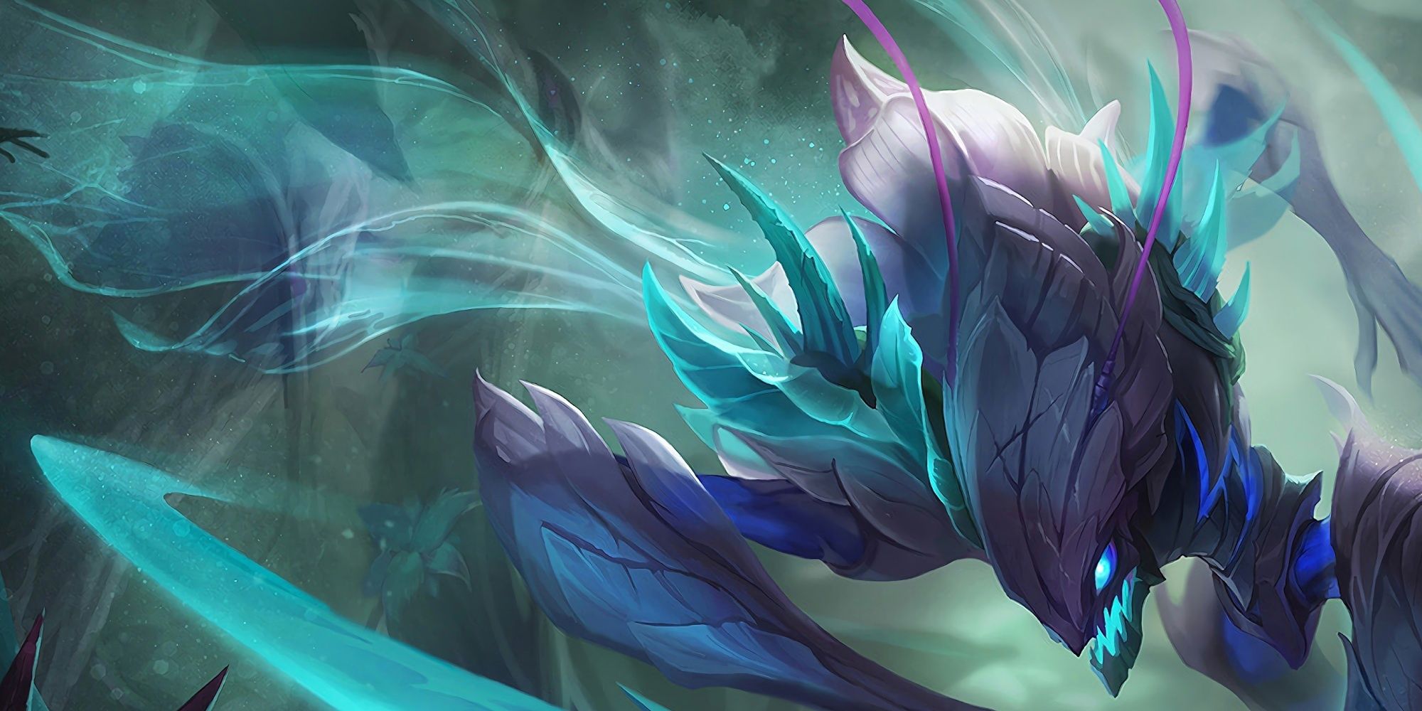 League of Legends Death Blossom Kha'Zix on the hunt with massive blades on arms 