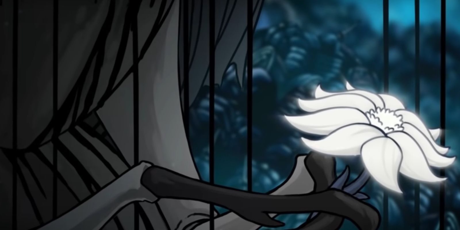 A screenshot of the Godseeker holding the Delicate Flower.