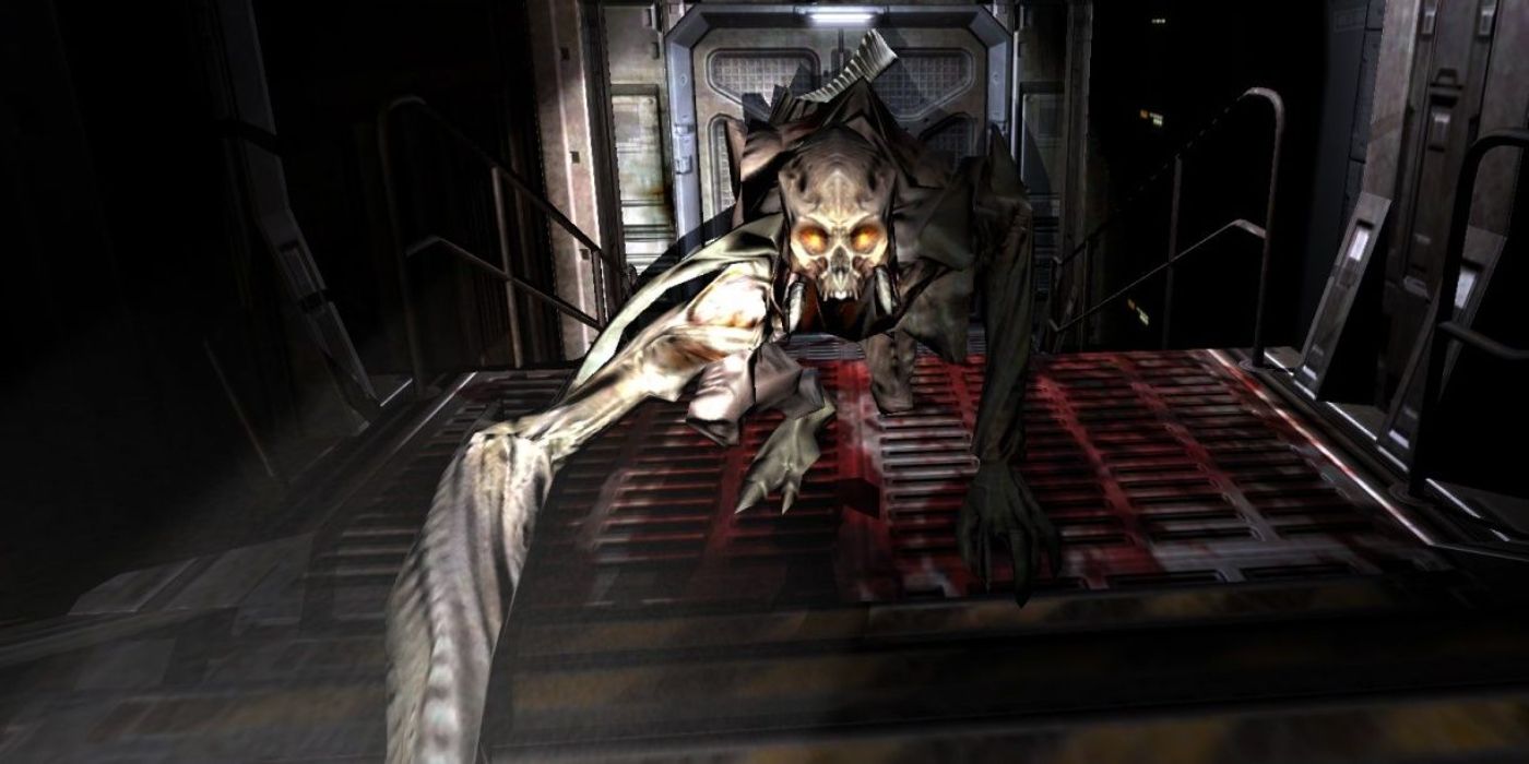 Doom 3 imp crawling towards camera