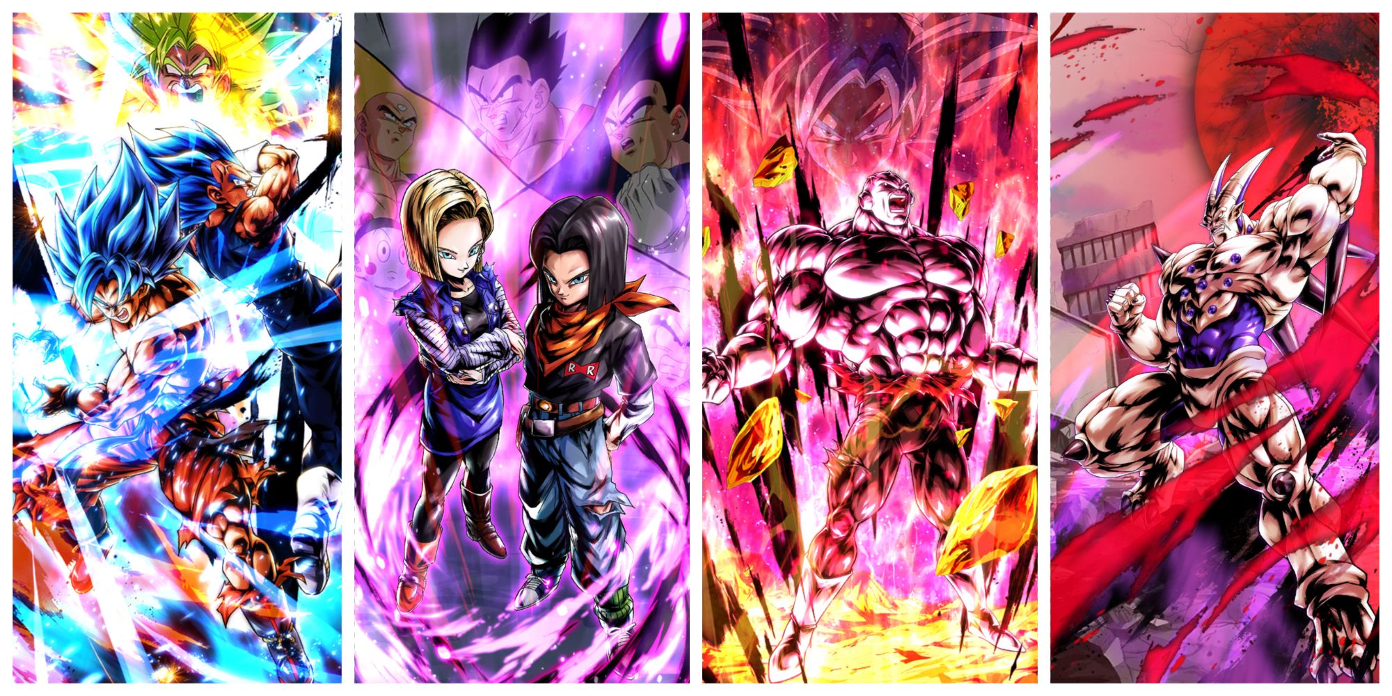 An assortment of characters from Dragon Ball Legends